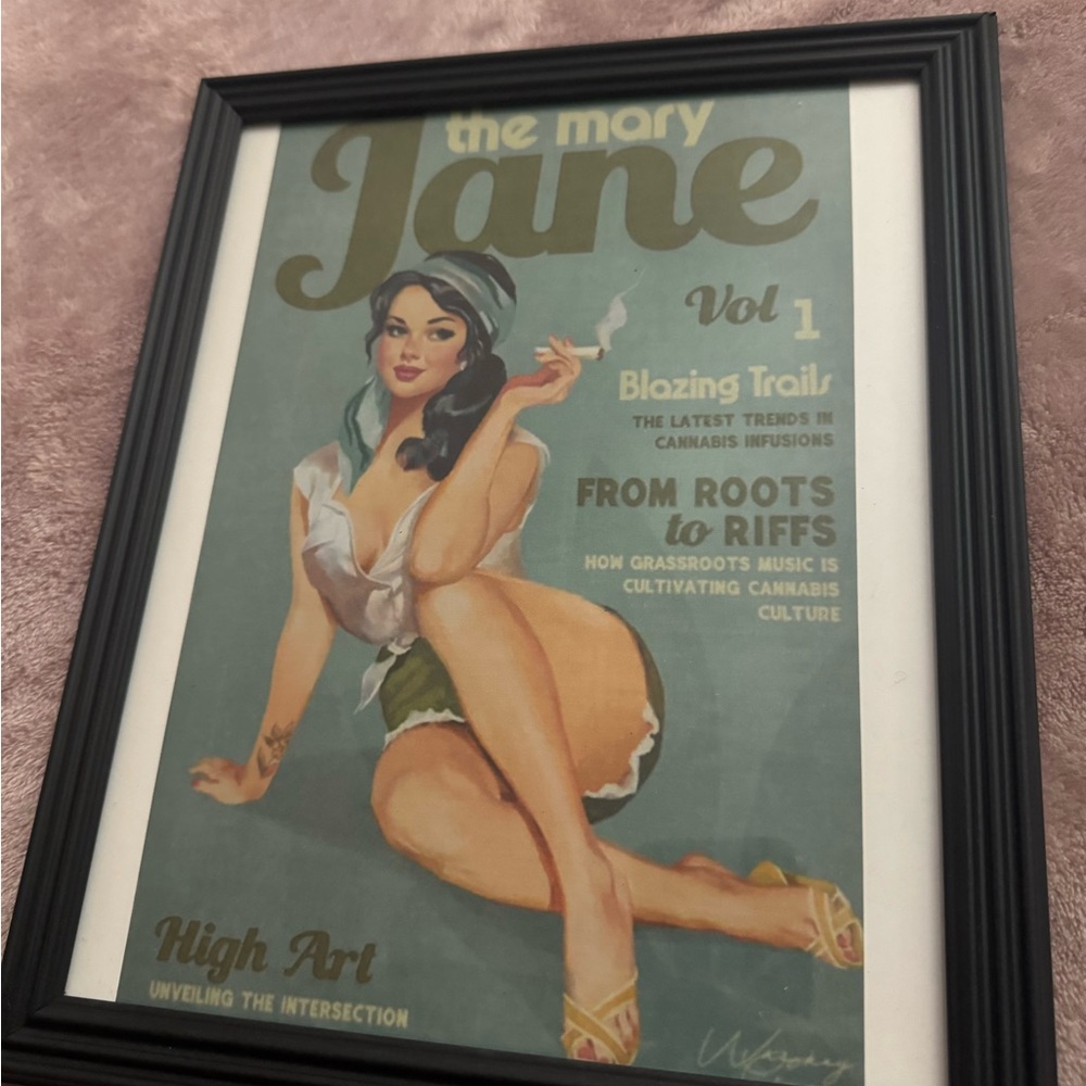 Hot Topic Retro Art Poster with Black Frame